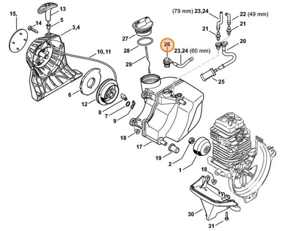 Вентиляційна система паливного бака STIHL 00003505807