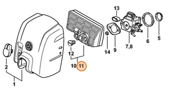 Фильтр воздушный нетканый (11271201621)