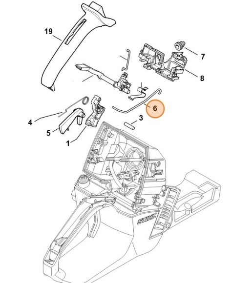 Важільно-тяговий механізм дросельної заслонки STIHL 11441821500
