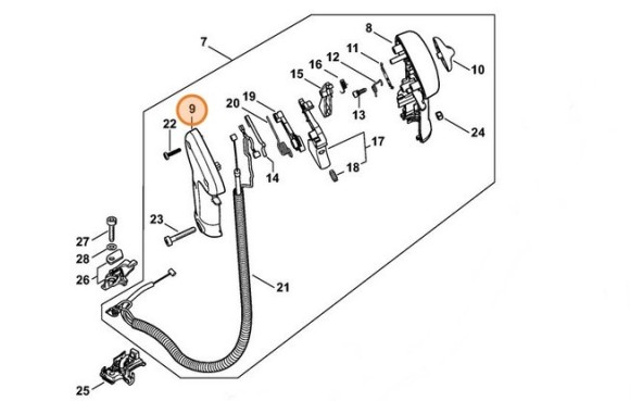 Подкладка половины ручки - наружная (41347910800)