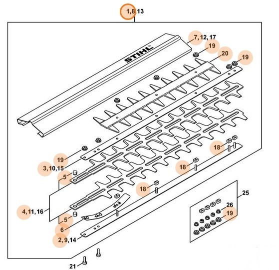 Режущий аппарат 500 мм/20\ (42267105932)