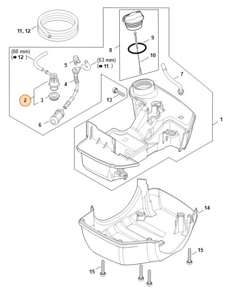 Система компенсации давления в топливном баке (00003505812)