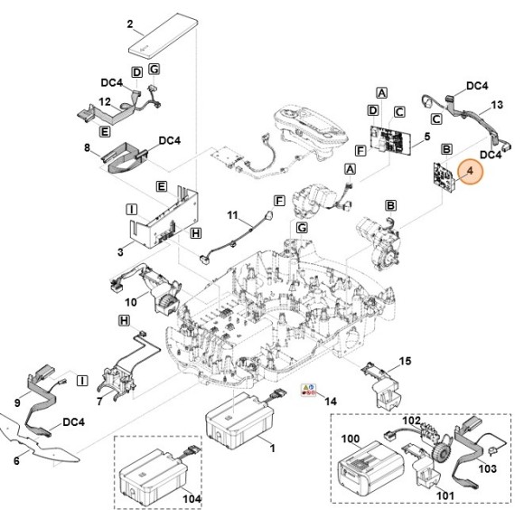 Печатная плата (левый привод) (63094305267)