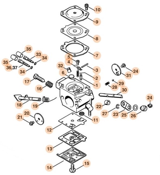 Карбюратор HD­31 STIHL 41161200606