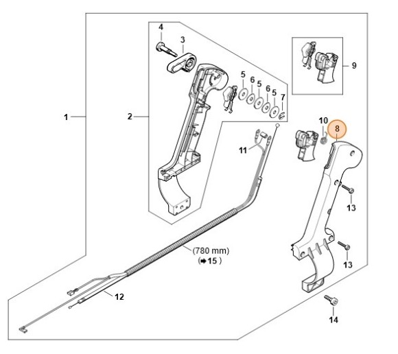 Подкладка половины ручки - наружная (42037910811)