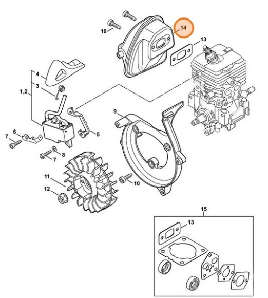 Глушитель выхлопа (42411400615)