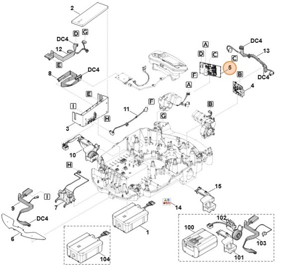 Печатная плата (правый привод) (63094305268)