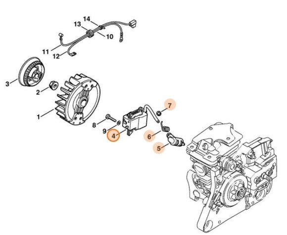 Mодуль запалювання STIHL 11334001350