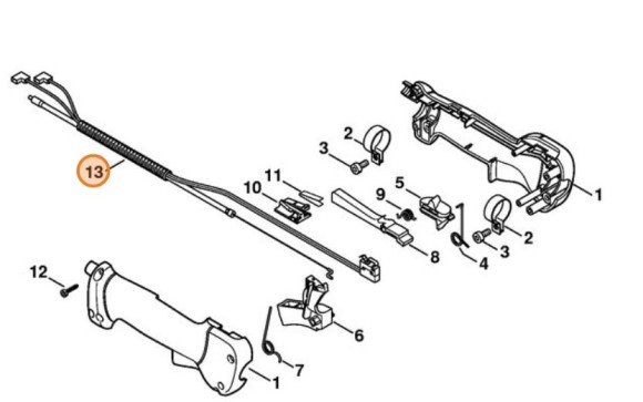 Трос управління дросельною заслонкою STIHL 41371801107