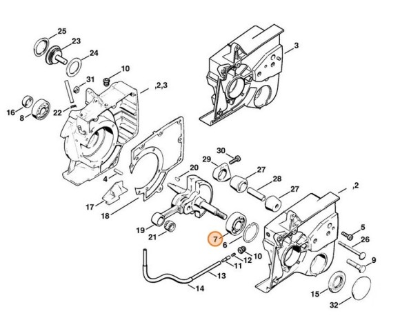 Радіальний шарикопідшипник 6204 STIHL 95030030543