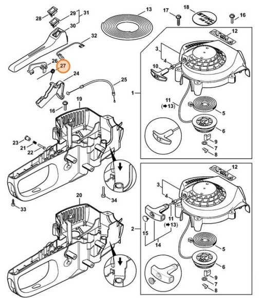 Пружина рычага (00009981003)