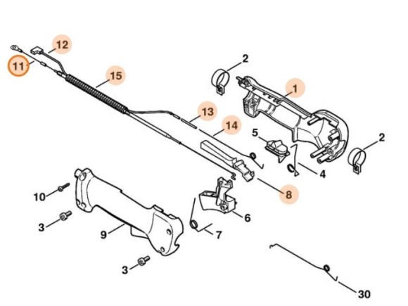 Трос управління дросельною заслонкою STIHL 41371801150