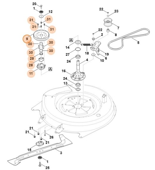 Клиноремінний шків з антивібратором STIHL 61407002520
