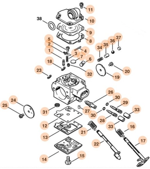 Карбюратор HD-35A STIHL 11351200602