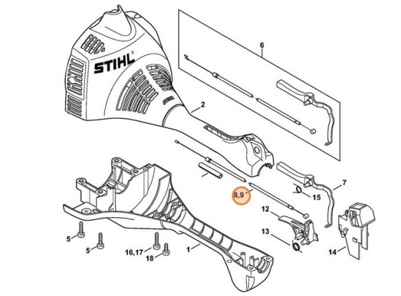 Трос управління дросельною заслонкою STIHL 41401801100