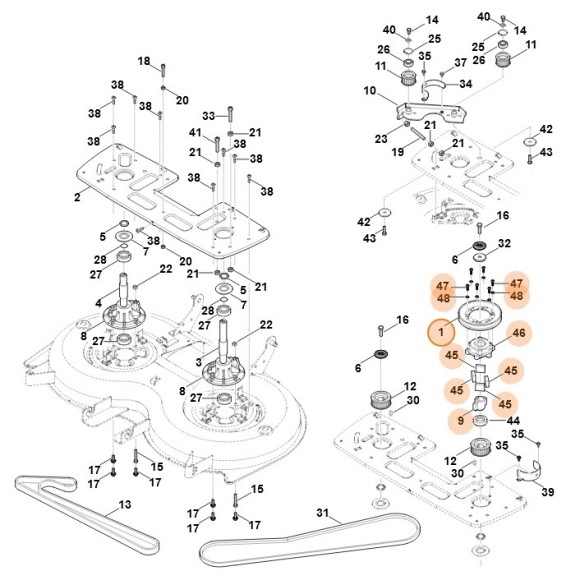 Клиноремінний шків з антивібратором STIHL 61707002540