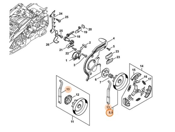 Цепь приводное колесо 1/4\ (11376402006)
