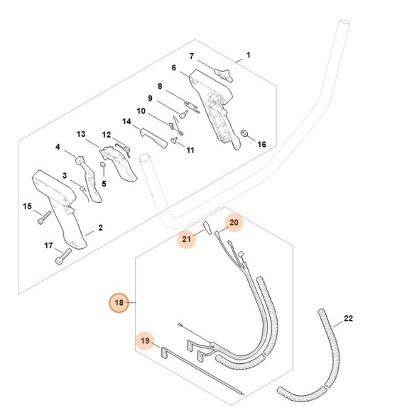Трос управління дросельною заслонкою STIHL 41401801104