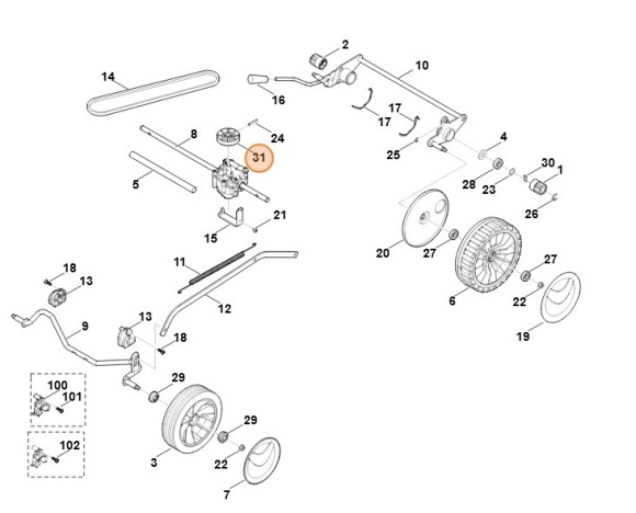 Клиноремінний шків STIHL 61037041015
