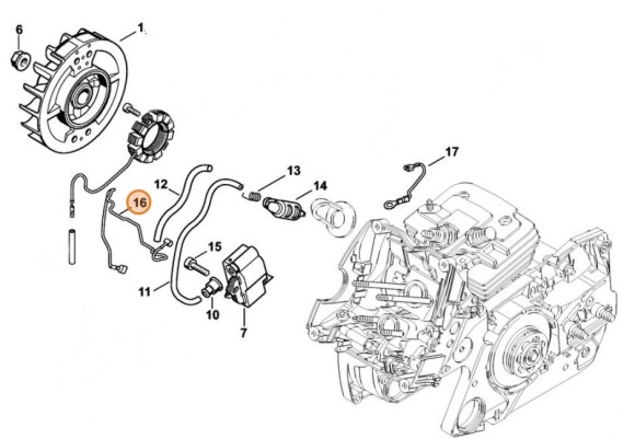 Провід короткого замикання STIHL 11384401100