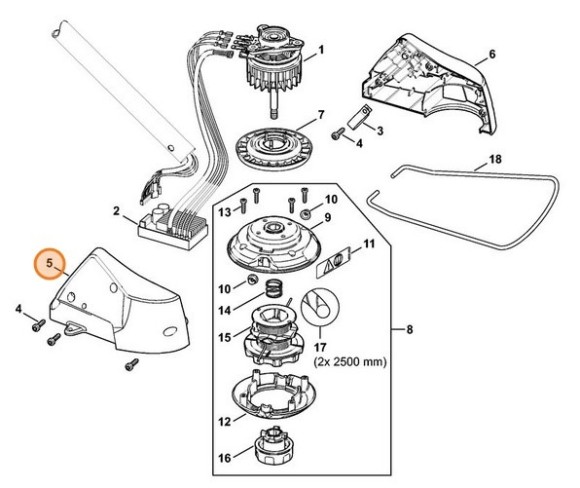 Корпус двигуна правий STIHL 48526021202
