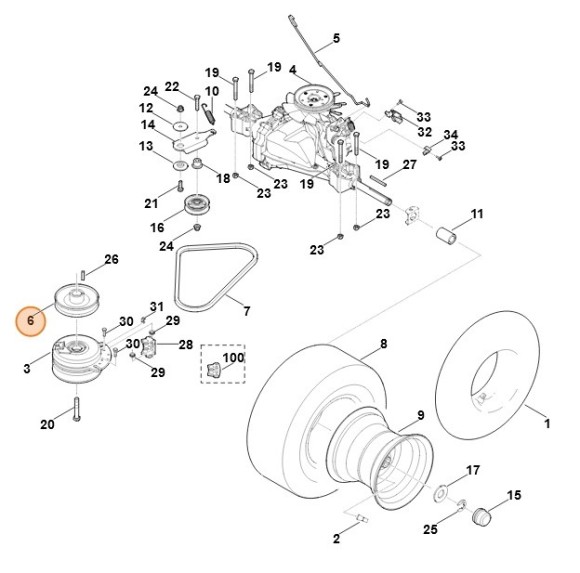 Клиноремінний шків STIHL 61407002530