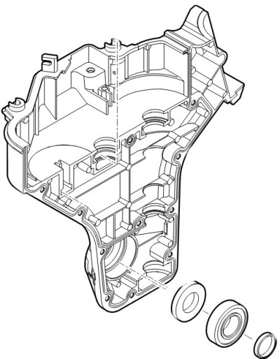 Кожух коробки передач зправа в зборі STIHL 62416400497
