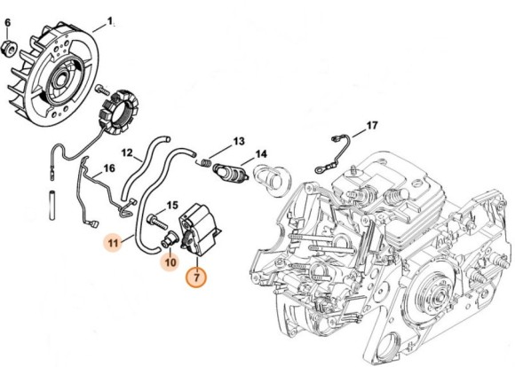 Модуль запалювання STIHL 11384001300
