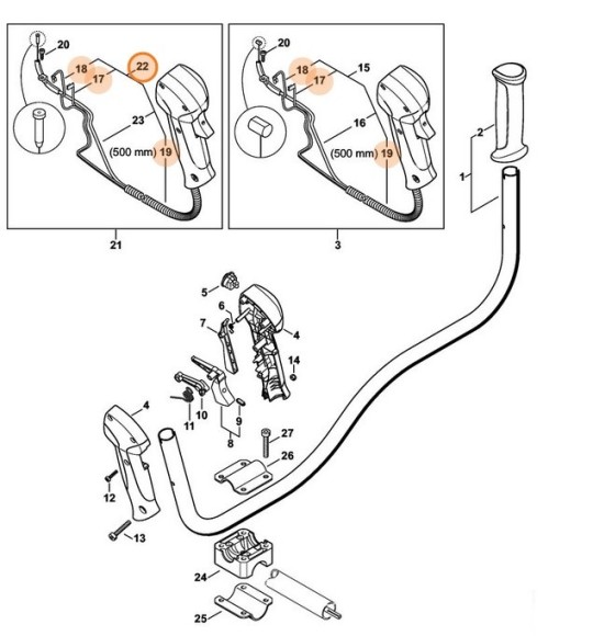 Трос управління дросельною заслонкою STIHL 41441801101