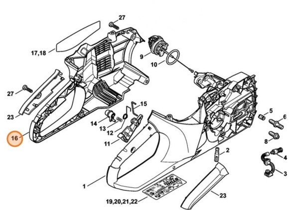 Корпус ручки - левая сторона (12507911004)