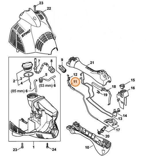 Трос управління дросельною заслонкою STIHL 41441801104