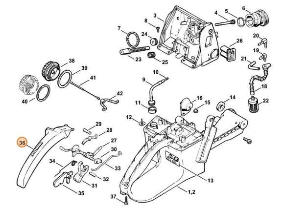 Півкожух рукоятки STIHL 11227910600