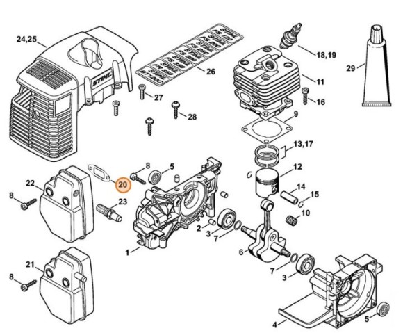 Ущільнення системи випуска STIHL 41341490600