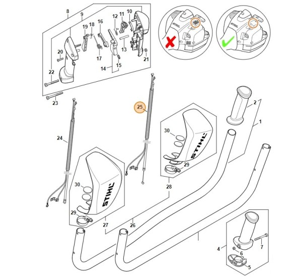 Трос управління дросельною заслонкою STIHL 41471801100